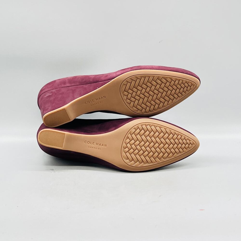 Cole Haan Shoes Womens 9 Purple Suede Waterproof Grand OS Wedge Pumps Round Toe - Picture 8 of 11